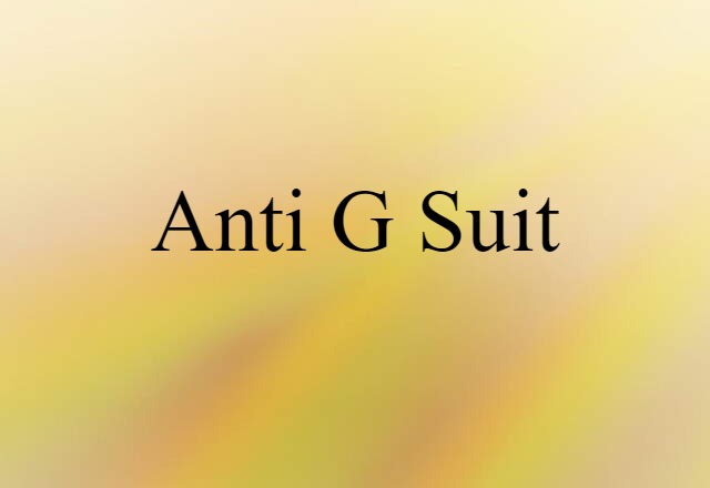 anti G suit