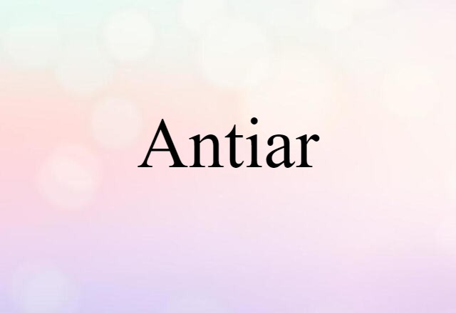 Antiar (noun) Definition, Meaning & Examples