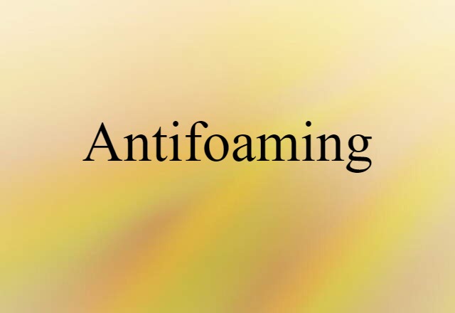 antifoaming