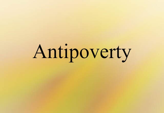 Antipoverty (noun) Definition, Meaning & Examples