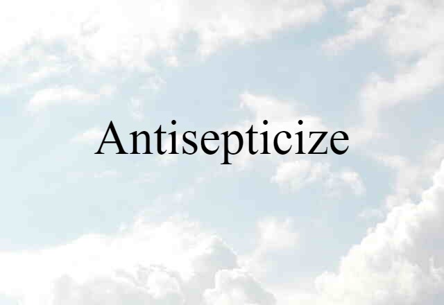 Antisepticize (noun) Definition, Meaning & Examples