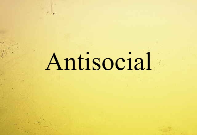 Antisocial (noun) Definition, Meaning & Examples