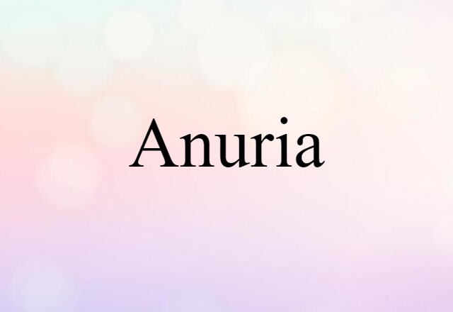 Anuria (noun) Definition, Meaning & Examples