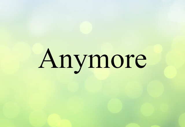 Anymore (noun) Definition, Meaning & Examples