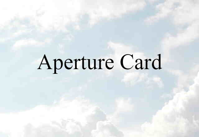 Aperture Card (noun) Definition, Meaning & Examples