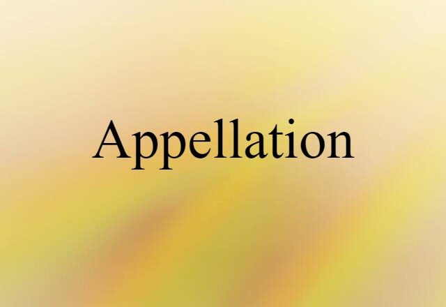 Appellation (noun) Definition, Meaning & Examples