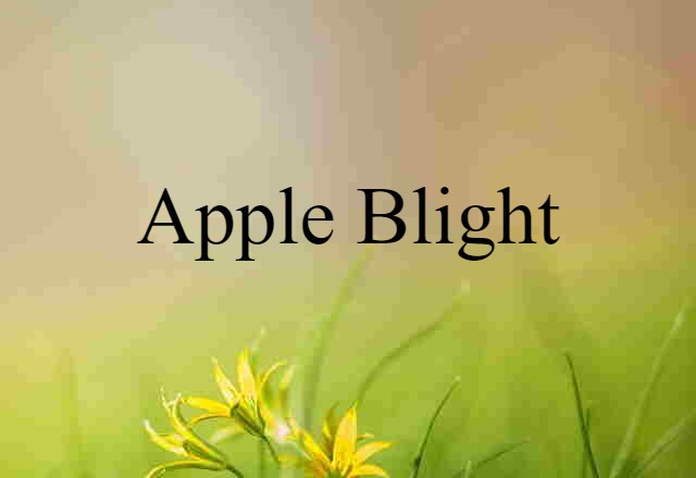 Apple Blight (noun) Definition, Meaning & Examples