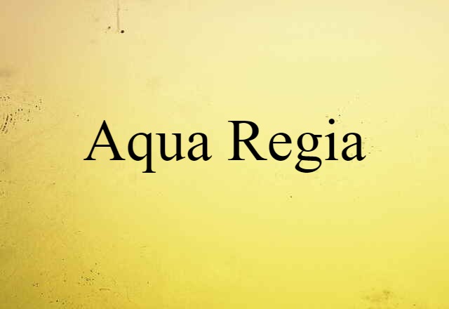 Aqua Regia (noun) Definition, Meaning & Examples