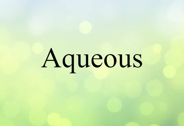 Aqueous (noun) Definition, Meaning & Examples