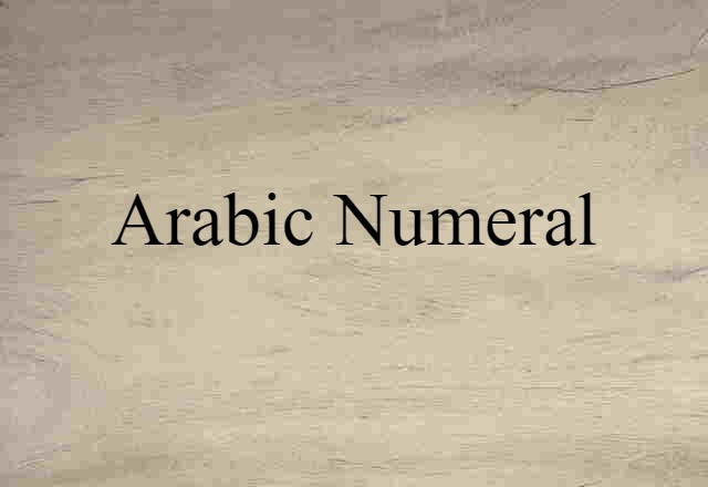 Arabic numeral