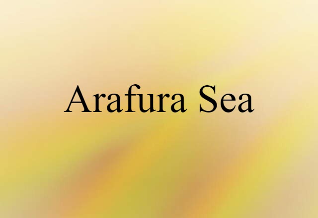 Arafura Sea (noun) Definition, Meaning & Examples