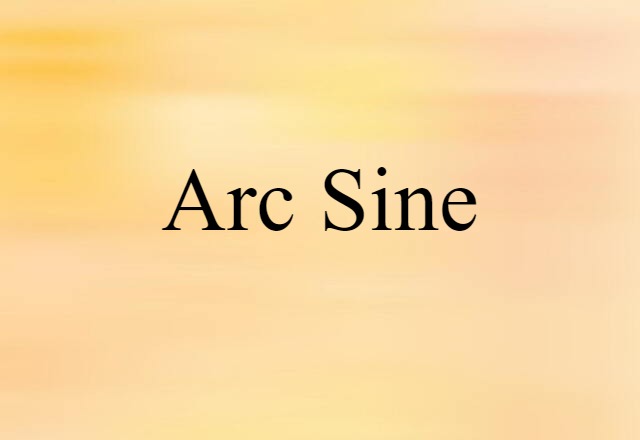 arc sine