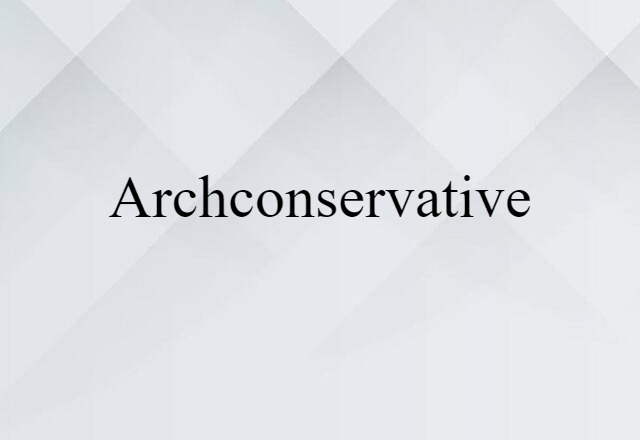 Archconservative (noun) Definition, Meaning & Examples