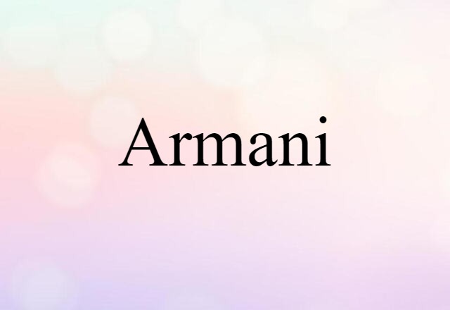 Armani (noun) Definition, Meaning & Examples