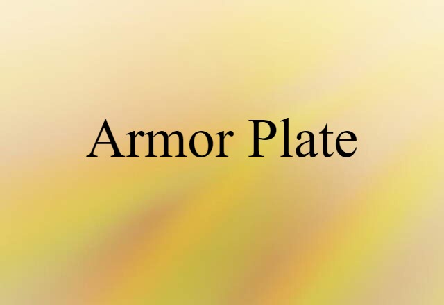 Armor Plate (noun) Definition, Meaning & Examples