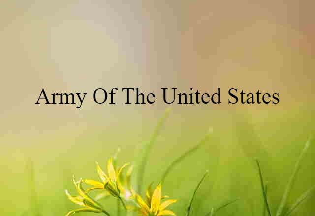 Army Of The United States (noun) Definition, Meaning & Examples