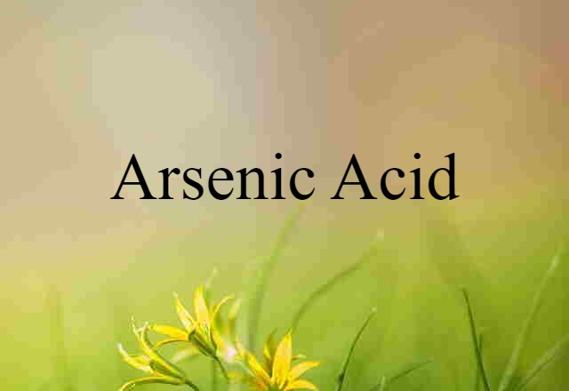 Arsenic Acid (noun) Definition, Meaning & Examples