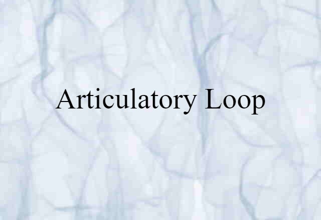 articulatory loop