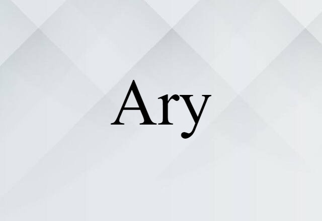 Ary (noun) Definition, Meaning & Examples