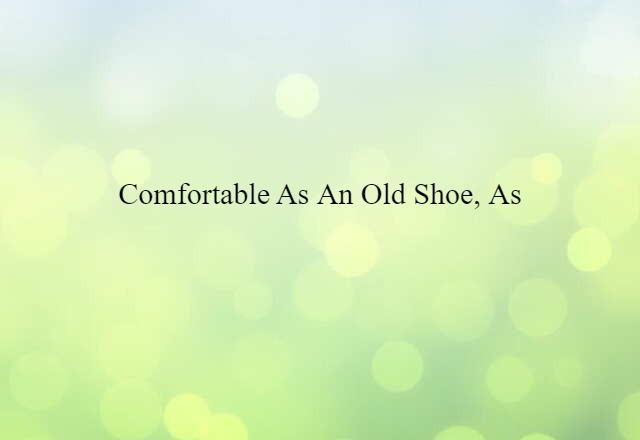 Comfortable As An Old Shoe, As (noun) Definition, Meaning & Examples