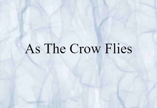 as the crow flies