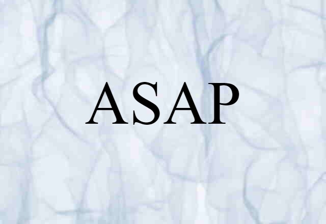 ASAP (noun) Definition, Meaning & Examples