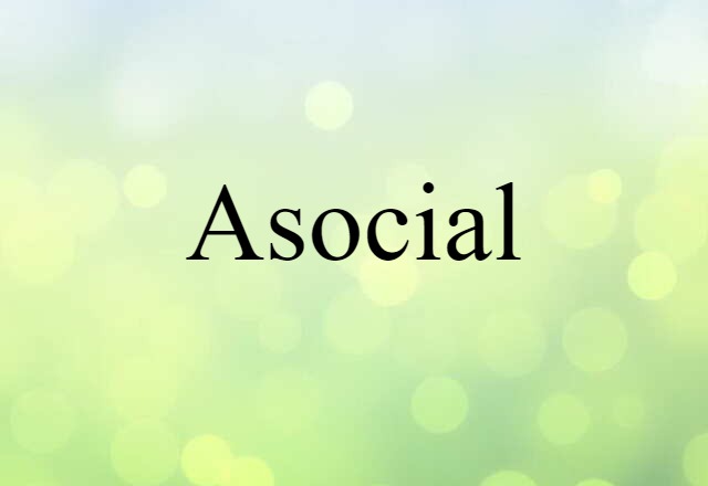 Asocial (noun) Definition, Meaning & Examples