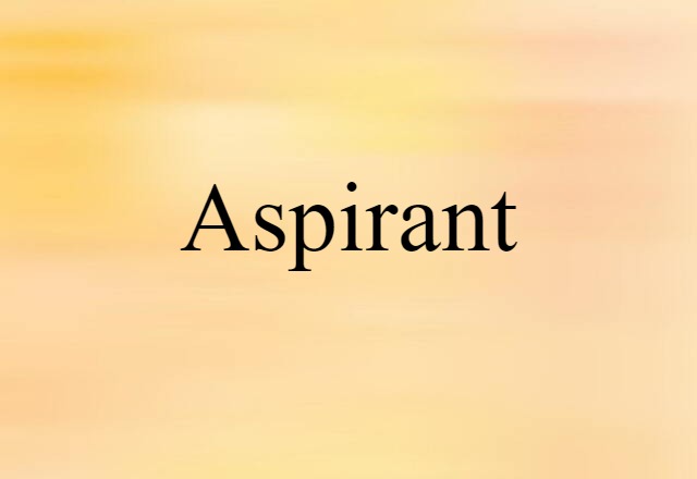 Aspirant (noun) Definition, Meaning & Examples