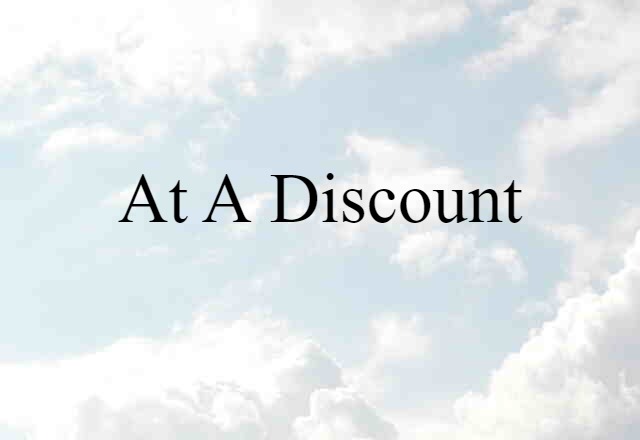 At A Discount (noun) Definition, Meaning & Examples