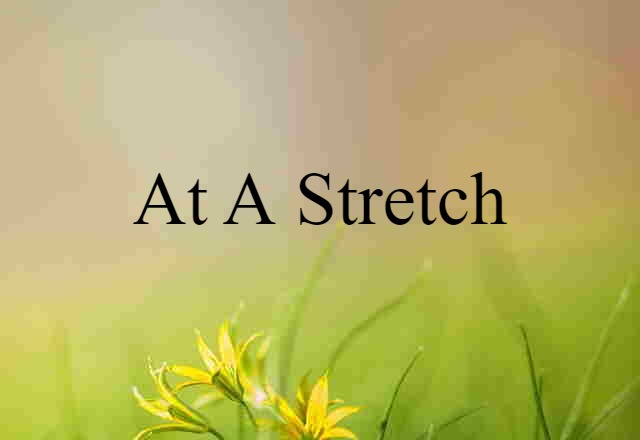 At A Stretch (noun) Definition, Meaning & Examples