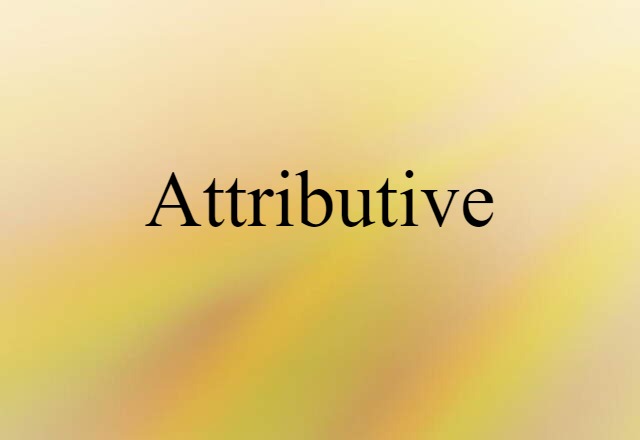 Attributive (noun) Definition, Meaning & Examples