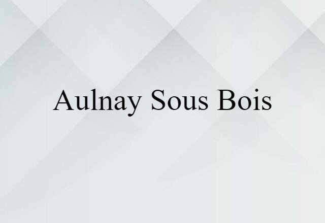 Aulnay-sous-Bois (noun) Definition, Meaning & Examples