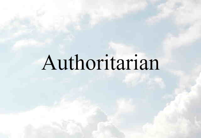 Authoritarian (noun) Definition, Meaning & Examples