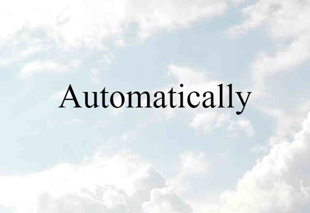 Automatically (noun) Definition, Meaning & Examples