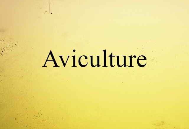 Aviculture (noun) Definition, Meaning & Examples