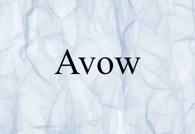 Avow (noun) Definition, Meaning & Examples