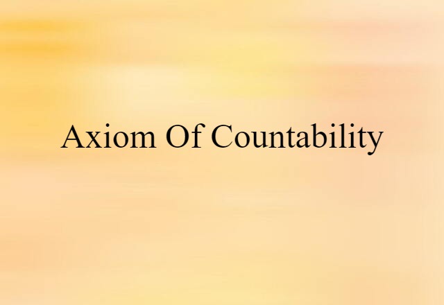 axiom of countability