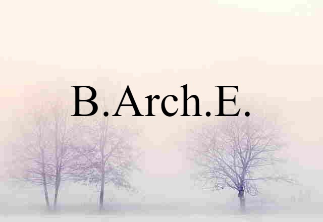 B.Arch.E. (noun) Definition, Meaning & Examples