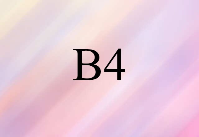 B4 (noun) Definition, Meaning & Examples