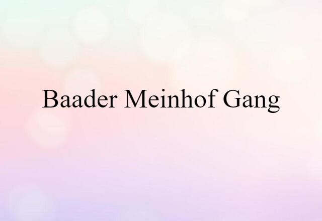 Baader-Meinhof Gang (noun) Definition, Meaning & Examples