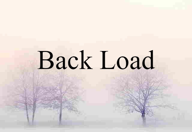 Back-load (noun) Definition, Meaning & Examples