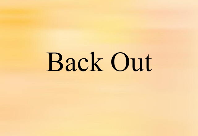 Back Out (noun) Definition, Meaning & Examples