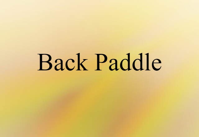 back-paddle