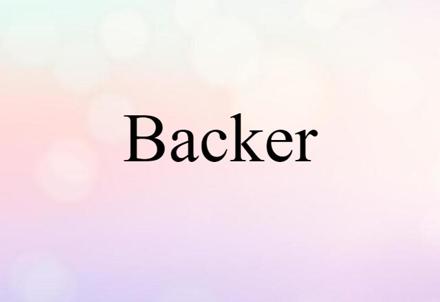 Backer (noun) Definition, Meaning & Examples