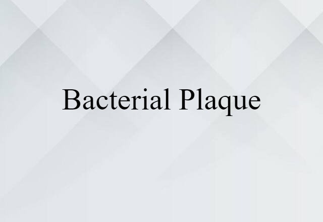 Bacterial Plaque (noun) Definition, Meaning & Examples