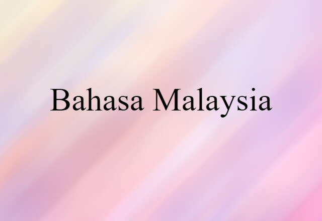 Bahasa Malaysia