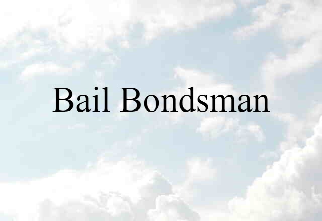 Bail Bondsman (noun) Definition, Meaning & Examples