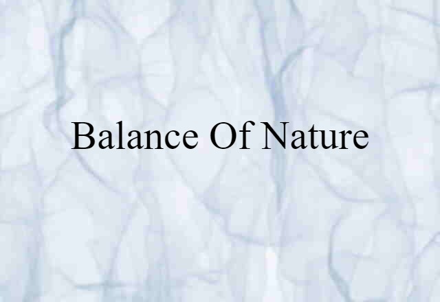 balance of nature