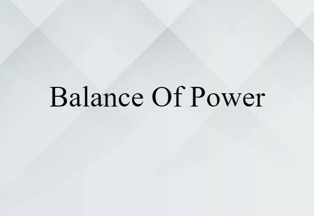 balance of power