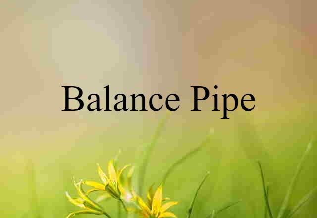 balance pipe